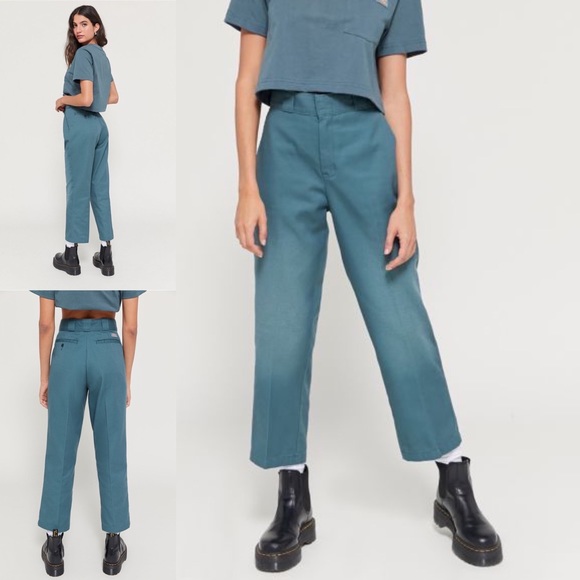Dickies Pants - Like new - Urban Outfitters Dickies teal high waisted cropped pant